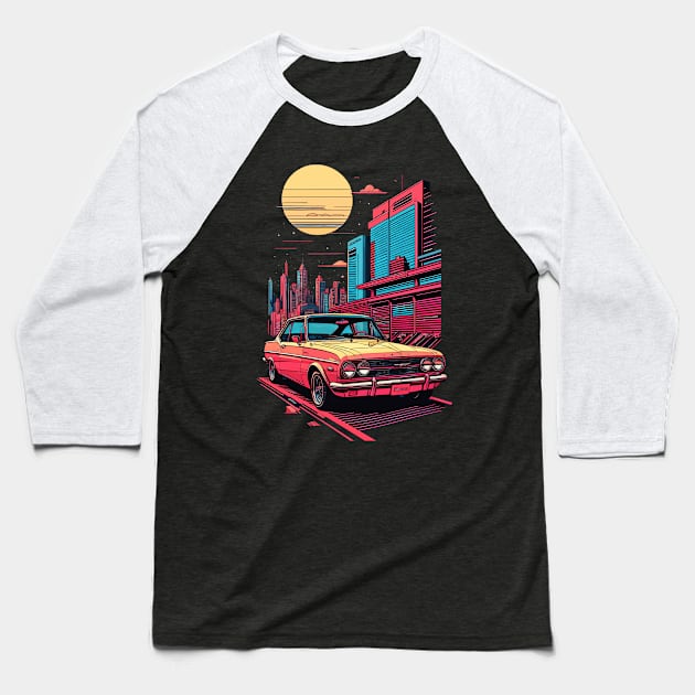 Retro Vice City Car Baseball T-Shirt by DeathAnarchy